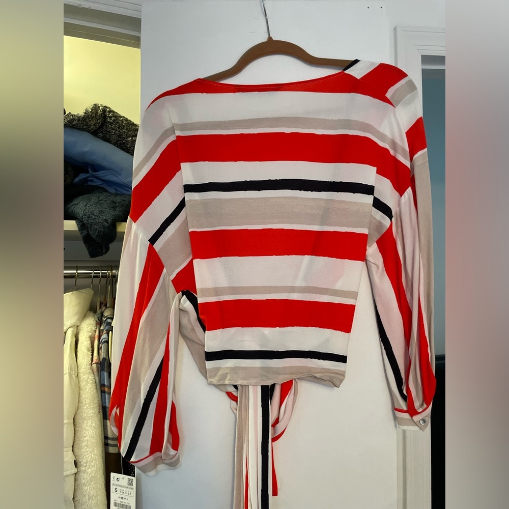 Zara tie front shirt